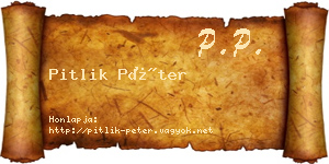 Pitlik Péter névjegykártya